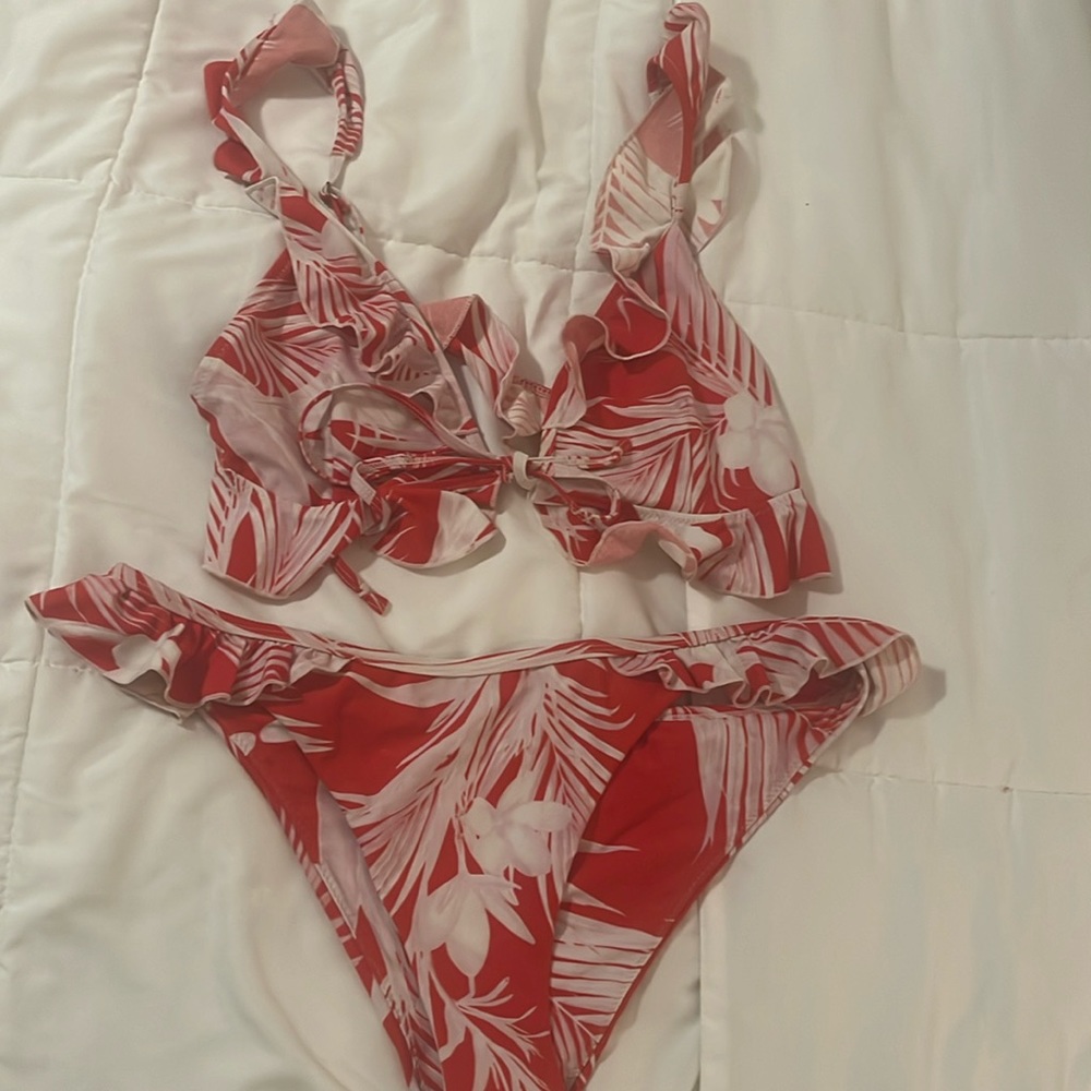 Red and white show me your mumu bikini